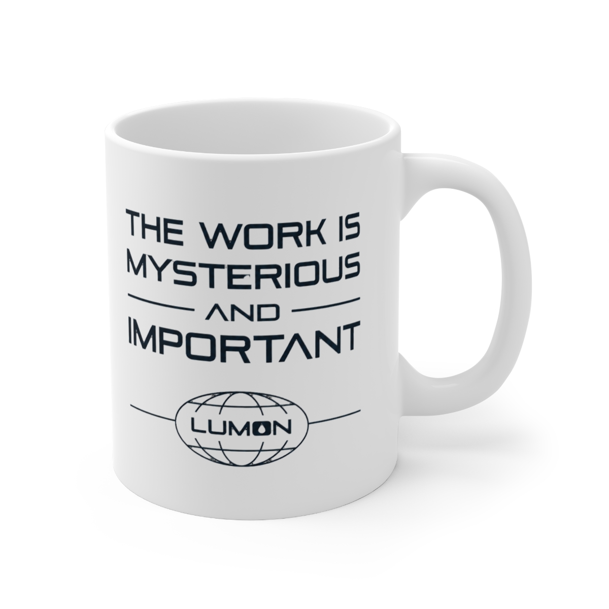 Lumon 'The Work is Mysterious and Important' Globe Ceramic Mug - Severance Fan Gift - Official mugs merchandise