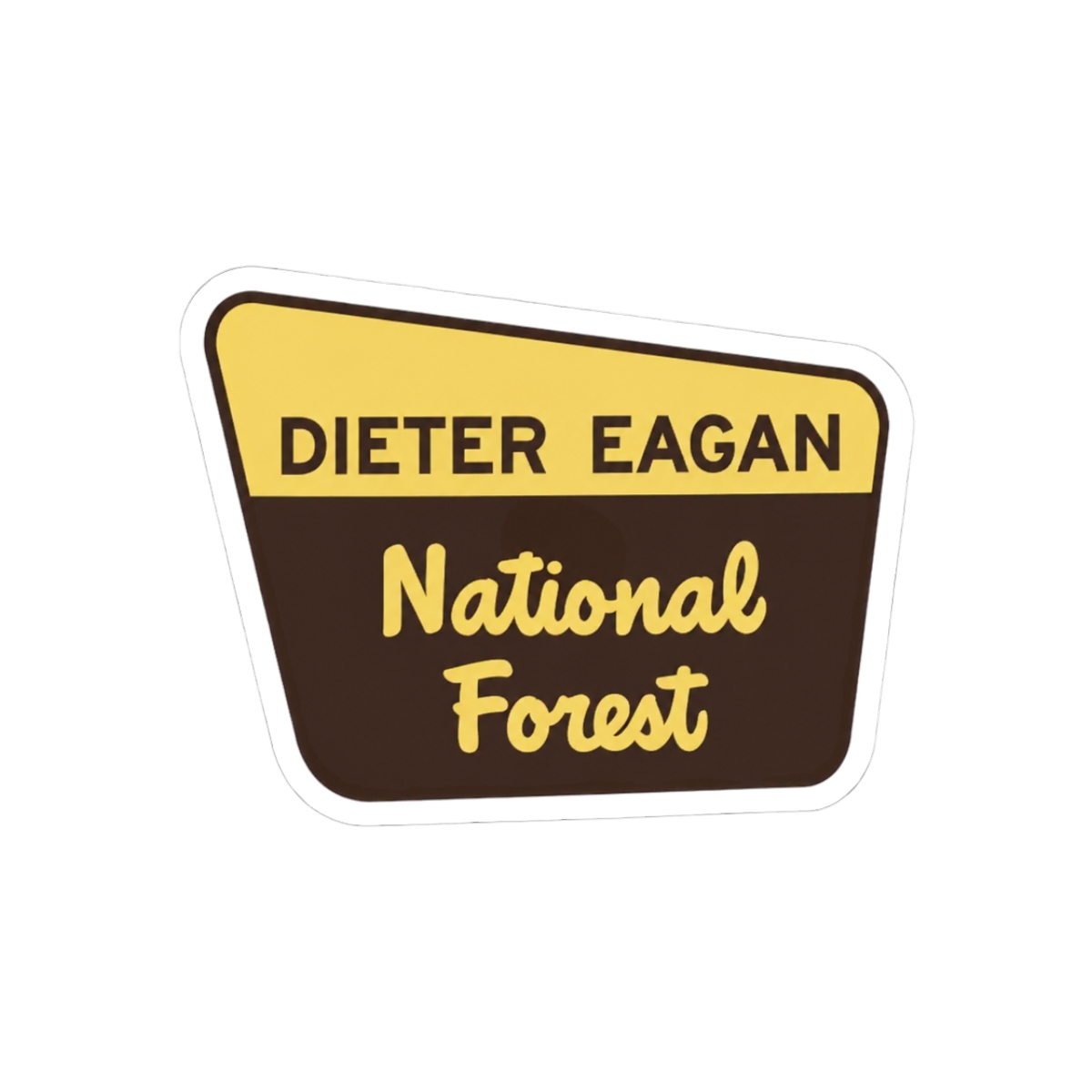 Dieter Eagan National Forest Parody Camping Sticker - Official stickers merchandise