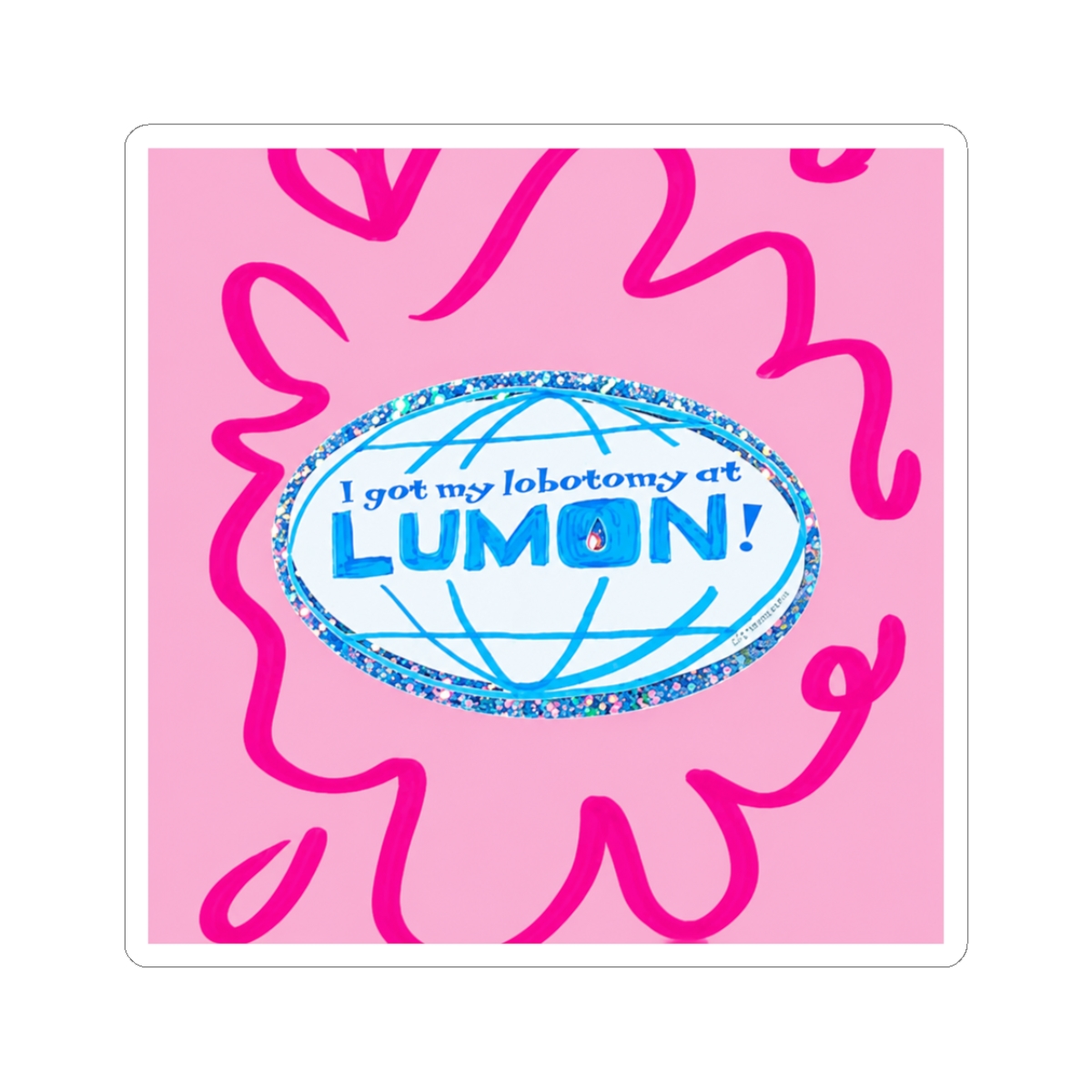 Funny Lumon Severance Lobotomy Shiny Glitter Vinyl Sticker - Official stickers merchandise